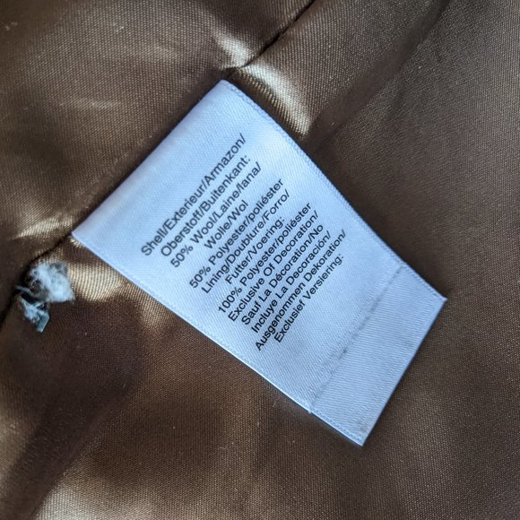 DKNY Beige Wool Boucle Coat - Size L - Picture 8 of 10